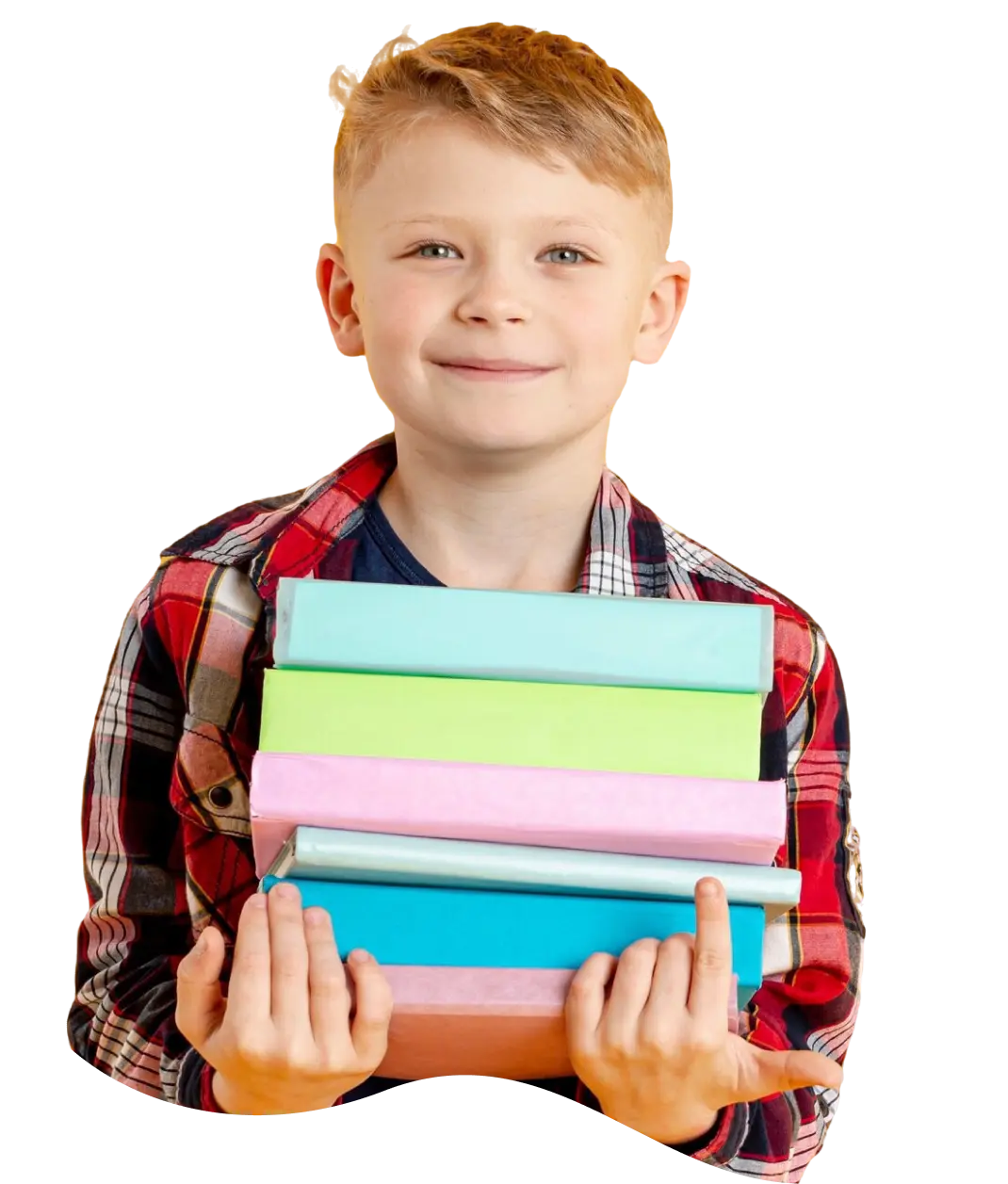 Primary school student holding books at Merit Tutors